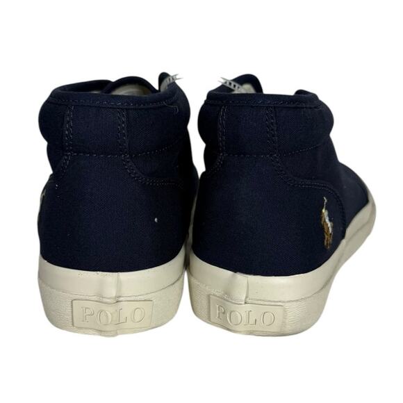 NWOT Ralph Lauren Polo Men Mid Shoes Canvas Blue size 8 Casual - Picture 4 of 7